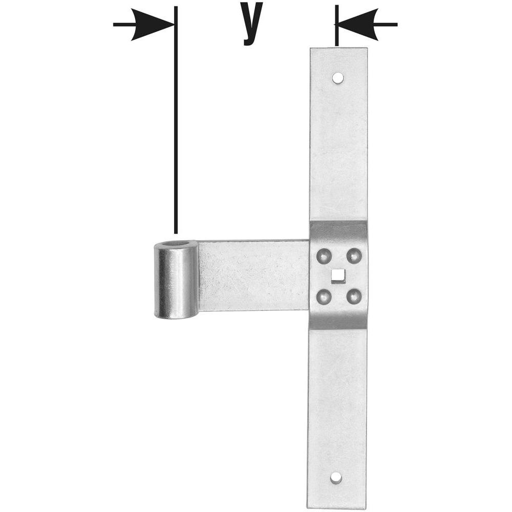 Magni, Türbeschlag + Scharnier, PollmannBaubeschläge 1213000 Mittelband Rolle Ø 16 mm, 300 mm, hell verzinkt