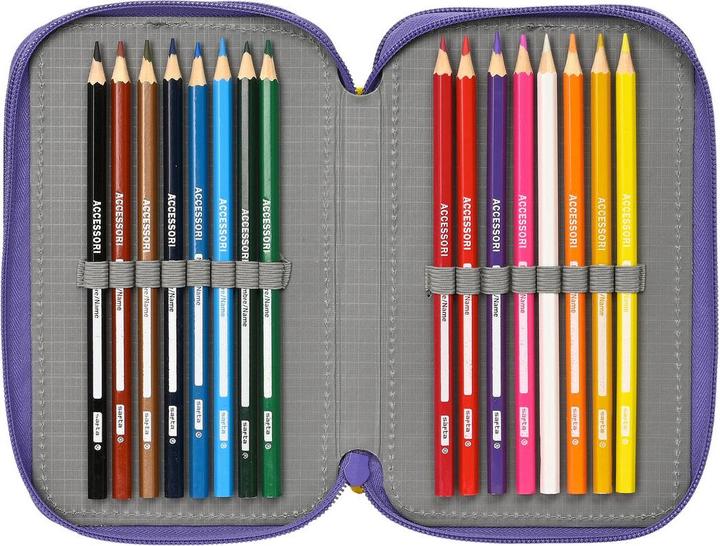 Produktbild Superthings Dreifaches Federmäppchen Guardians of Kazoom Lila Gelb (36 Stücke)