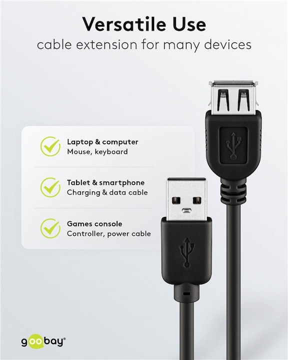 Actual product image Goobay USB 2.0 Hi-Speed (0.30 m, USB 2.0)