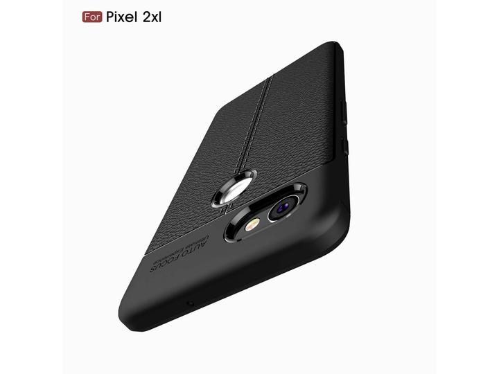 Actual product image Screenguard Google Pixel 2 XL Case Leather Design TPU Cover (Google Pixel 2 XL)