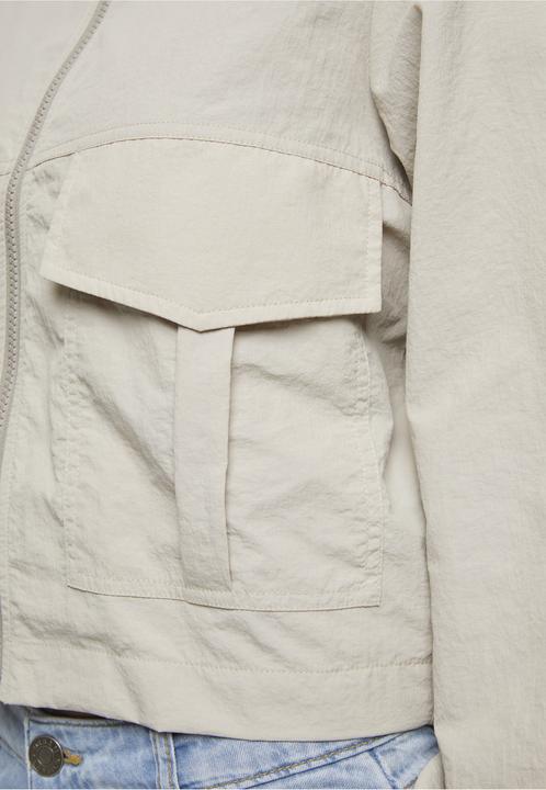 Actual product image Urban Classics Ladies Short Crinkle Nylon Jacket stonegrey S (S)