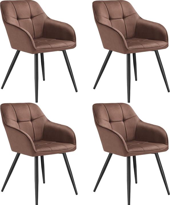 Produktbild tectake Stuhl Marilyn, Samtoptik, gesteppt