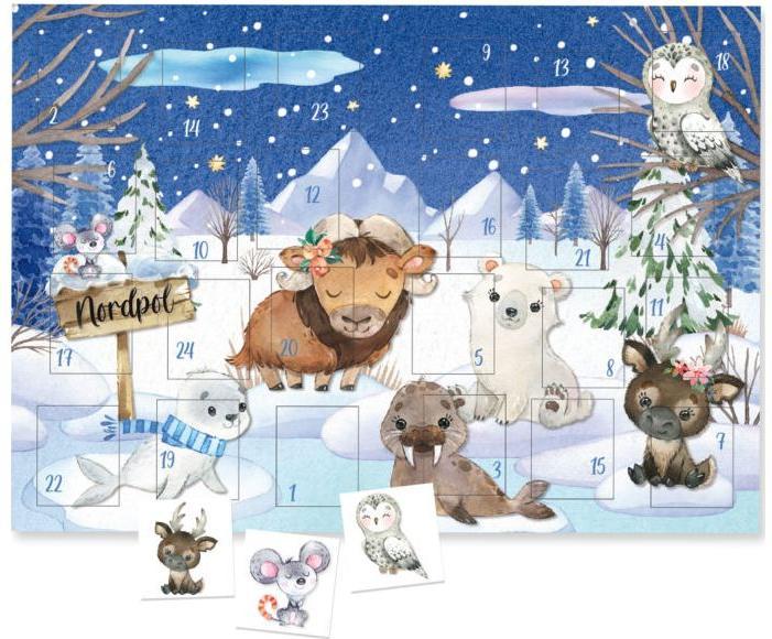 Papierdrachen Tattoo Calendar - Winter Animals - Set 3