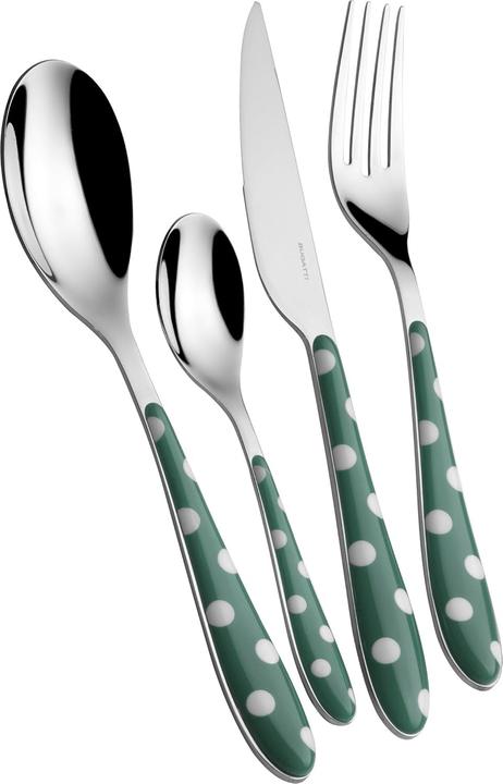 Bugatti pscv014 F50 dotted cutlery trim 24piece stainless steel green seladon green 22 x 8 x 30 cm (24 Stk., Besteck Set)