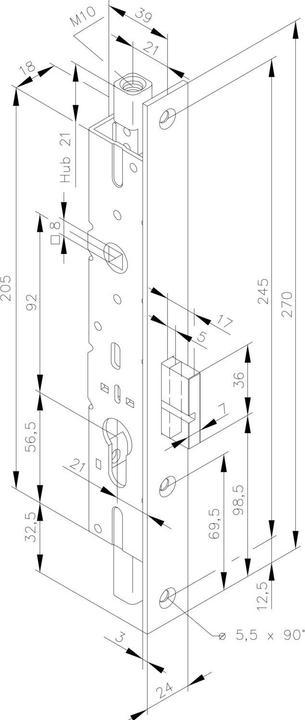 Actual product image Fuhr Bascule mortise locks 298R (Mortise lock)