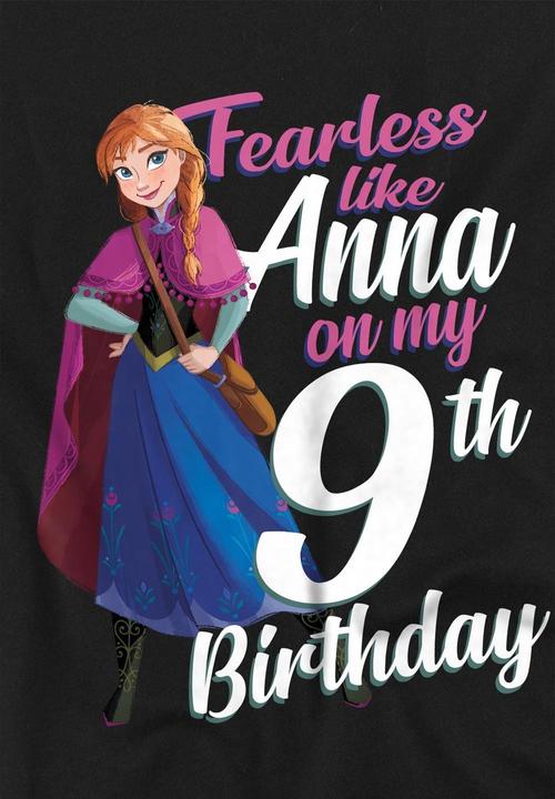 Actual product image Disney Frozen Childrens/Kids Fearless Like Anna 9th Birthday T-Shirt (140)