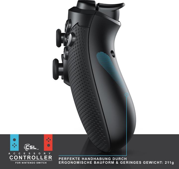 Produktbild CSL Nintendo Switch Gamepad, Wireless Bluetooth Controller, HD Rumble, Turbo Button, Akku, USB Typ C (Switch)