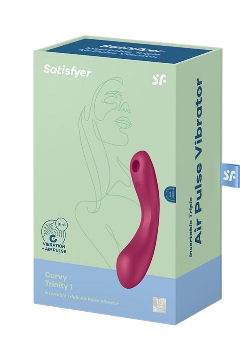 Actual product image Satisfyer Curve Trinity 1 Air Pulse Vibration Red