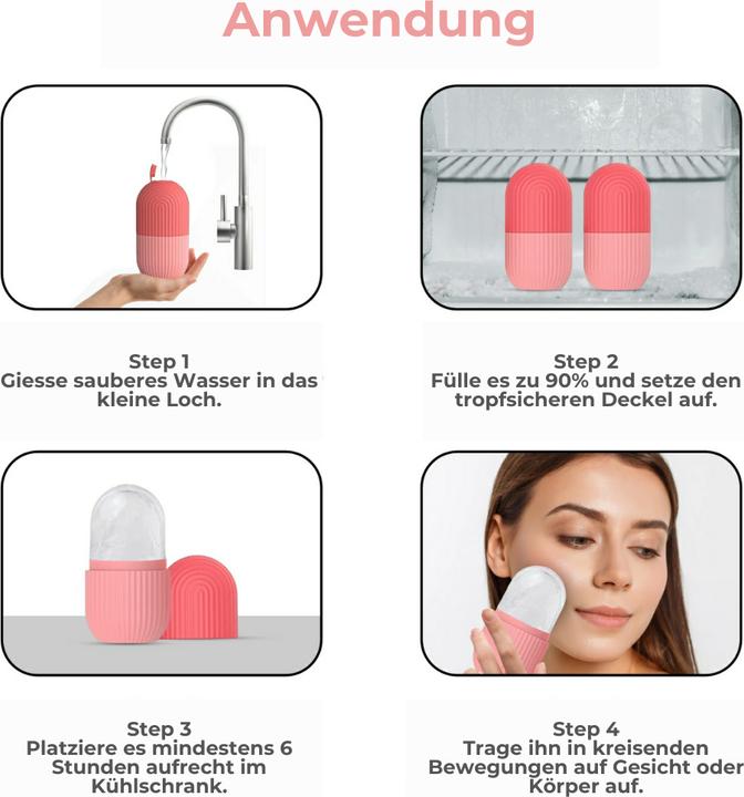 Actual product image Vanessa Beauty Ice Face Roller Pink