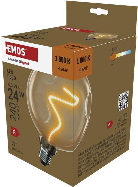 Produktbild Emos LED Lampe DECO CG125A / E27 / 4,5 W (24 W) / 240 lm / flame (E27, 240 lm, 1x)