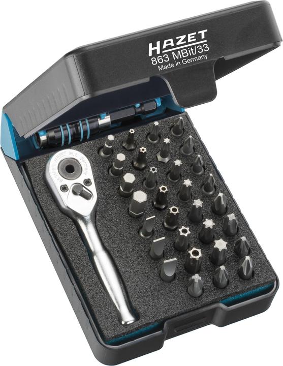 Actual product image HAZET Screwdriver bit set 863MBIT/33 ∙ Hexagon, solid 6.3 (1/4 inches) ∙ Inside TORX profile, Insi… (Allen screw)