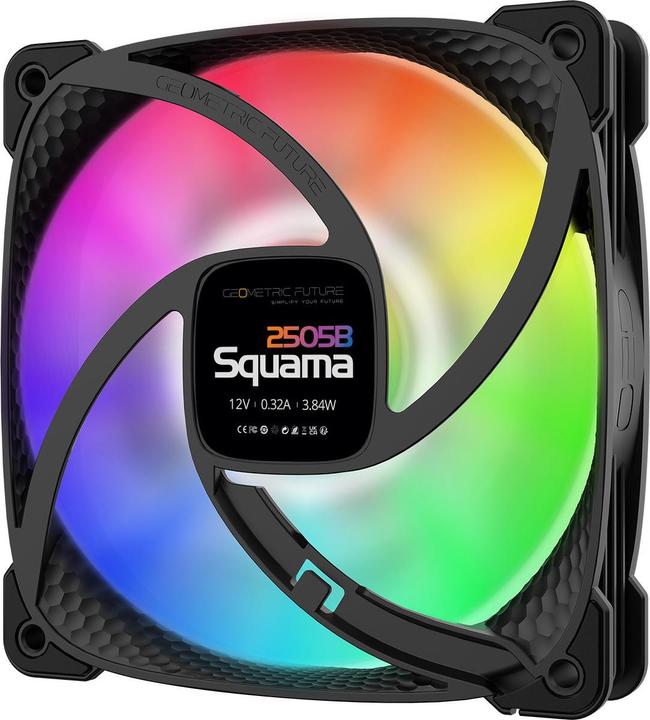 Actual product image Geometric Future Squama 2505B RGB fan - 120 mm, black (120 mm, 1 x)