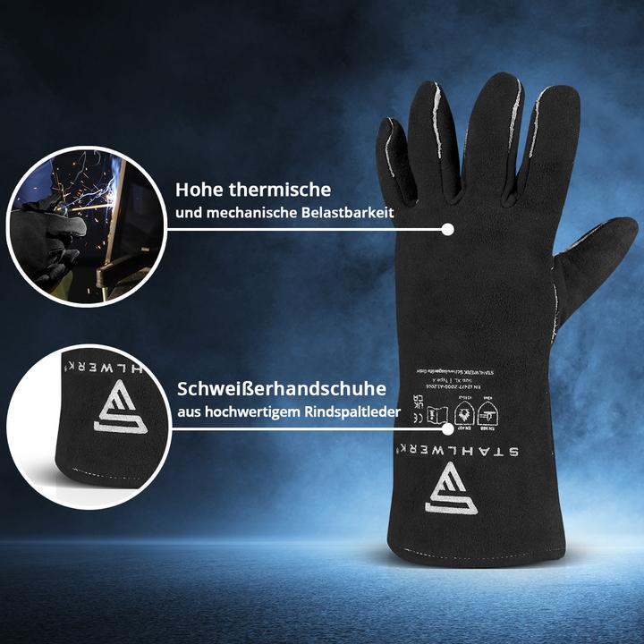 Produktbild Stahlwerk Schweisserschutzhandschuhe extra robuste Hitzeschutzhandschuhe (XL)