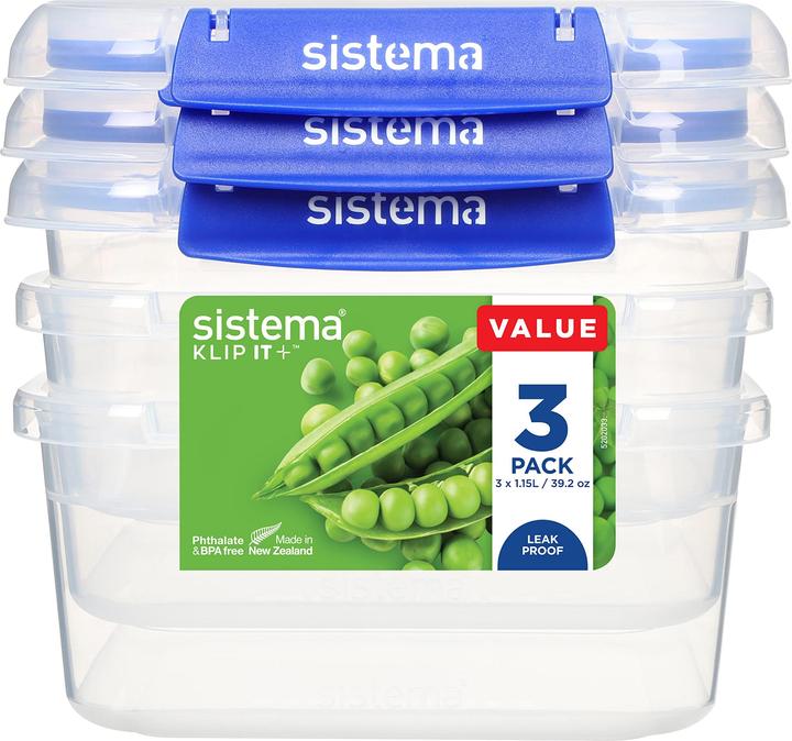 Actual product image Sistema Square Klip it Plus 3pack 1.15ml (1.15 l)