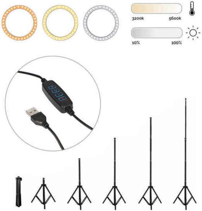 Actual product image KSIX Kit Studio Live Max LED Ring With Floor Tripod 1.60 M For Smartphone (Ring light)