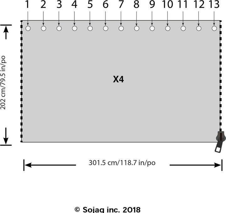 Image du produit Sojag Messina 10x12 champagne (363 cm, 363 cm)