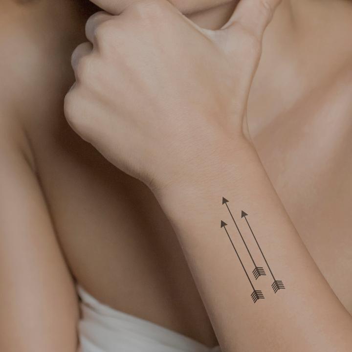 Actual product image minink Temporary tattoo - Three straight arrows