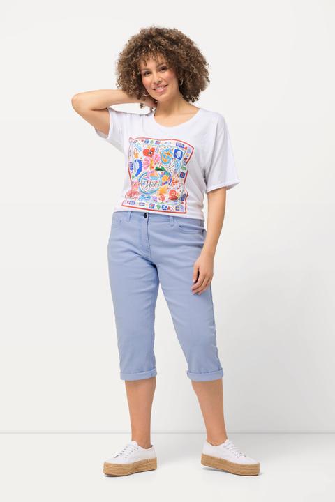 Immagine prodotto Ulla Popken Boyfriend jeans Capri con taglio della gamba ampio e cintura elastica (42)