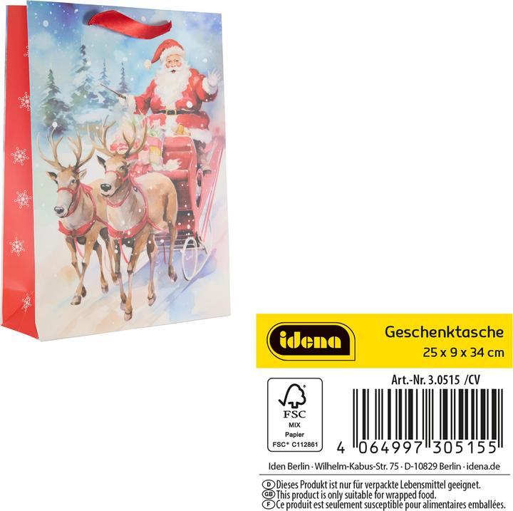 Figurine Dose Goebel - Père Noël Sur Traîneau Rouge, Déco Noël En Faïence