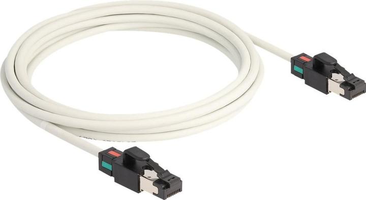 Produktbild Delock Netzwerkkabel RJ45 Stecker zu Stecker Cat.6A S/FTP mit drehbarer Farbmarkierung 3m weiss (S/FTP, CAT6a, 3 m)