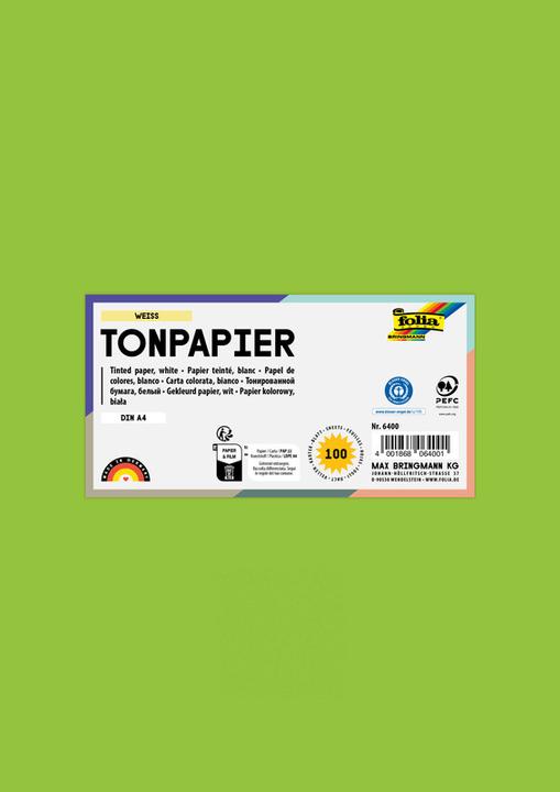 Image du produit Folia Papier tonique, DIN A4, 130 g/qm, maigrn (130 g/m², 100 x)