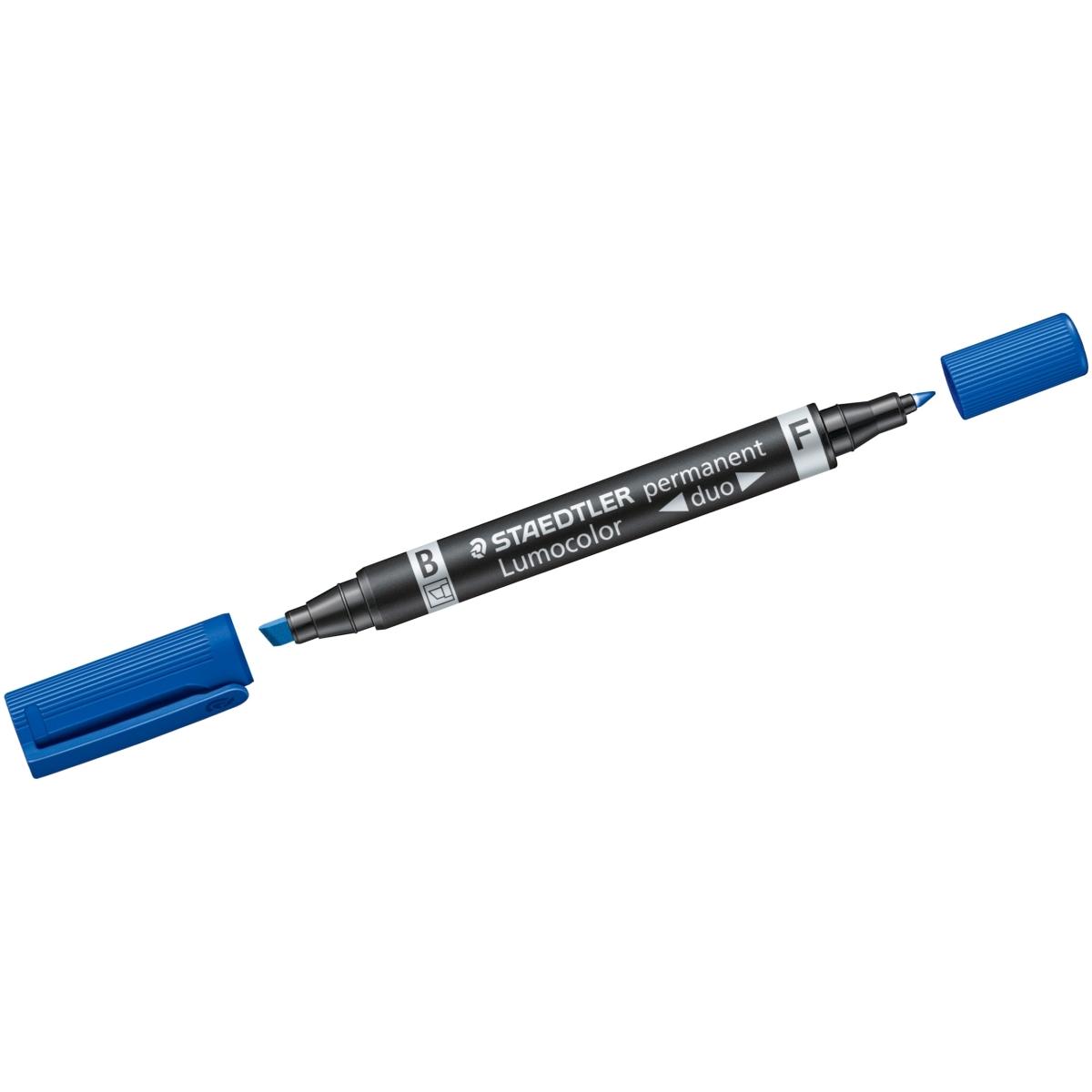 Staedtler, Marker, Folienstift Duo perm. blau (Blau, 4 mm, 1 x)