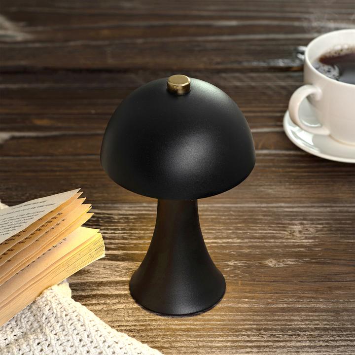 Actual product image Idena LED Tischleuchte Touch Fado Metall schwarz 10x16,5cm Akku USB C dimmbar 3 Modi Innen