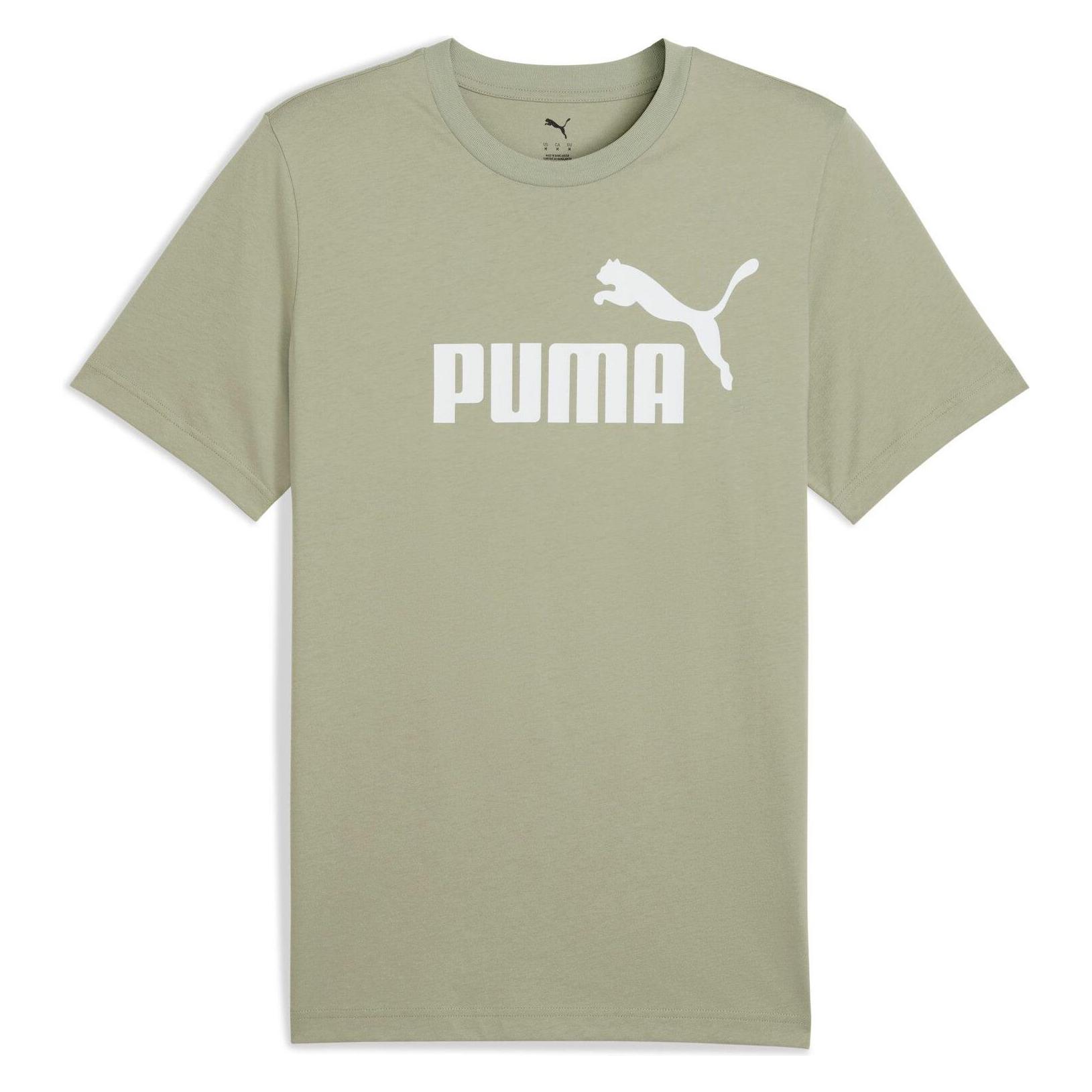 Puma, Mannen, Sportief Shirt, Ess Nr. 1 Logo Tee (s) (S), Groen, S