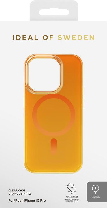 Actual product image iDeal Of Sweden Mobiili tagakaas iPhone 15 Pro Magsafe Clear Case, Orange Spritz (Apple iPhone 15 Pro)