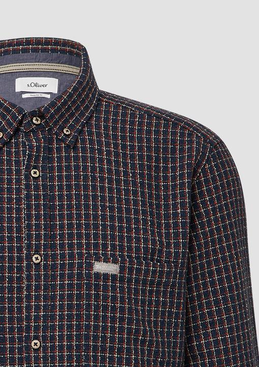 Immagine prodotto s.Oliver Hemd Regular Fit: Kariertes Hemd mit Struktur (M)