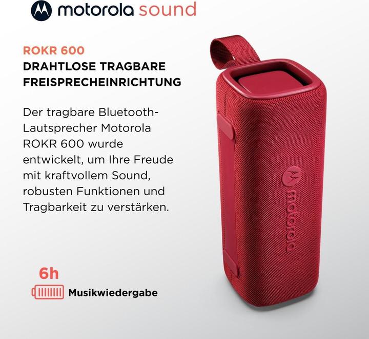 Produktbild Motorola ROKR 600 30W BT Speaker IP67 red (6 h)