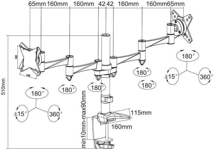 Produktbild Neomounts FPMA-D1330DSILVER Monitor Tischhalterung (Tisch, 24", 9 kg)