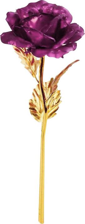JTI Ewigkeitsrose - Lila mit goldenem Stiel (Trockenblumen)