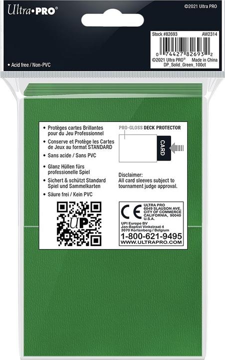 Actual product image Ultra Pro Green Deck Protector Standard