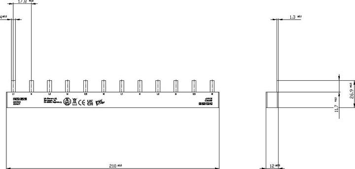 Produktbild Siemens Sammelschiene 10 mm² 5ST3623