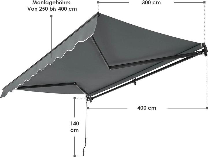 Image du produit Juskys Gelenkarmmarkise (4 m)