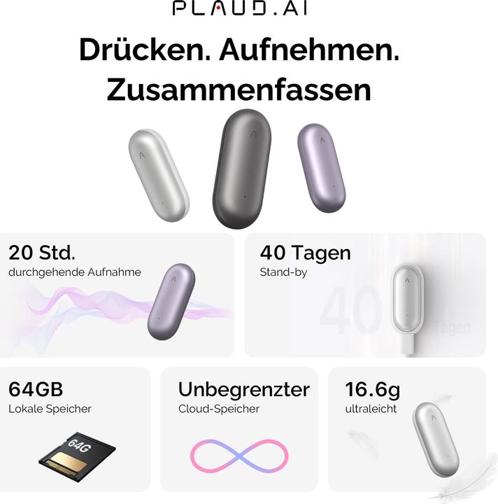 Productafbeelding Plaud NotePin (64 GB)