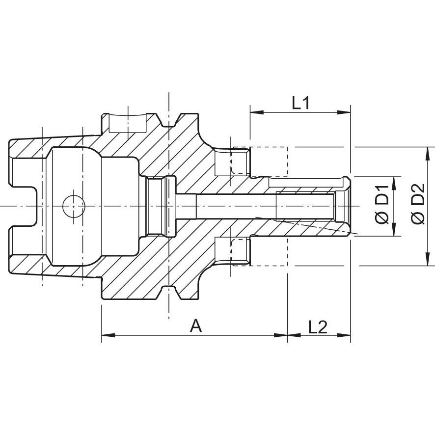 Thumbnail - Magni, Fräser, Kombi-Aufsteckfräserdorn DIN69893A HSK-A63 32x60mm FORTIS