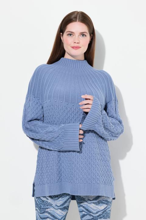 Produktbild Ulla Popken Pullover, Strickmuster, Stehkragen, Langarm (46, 48)