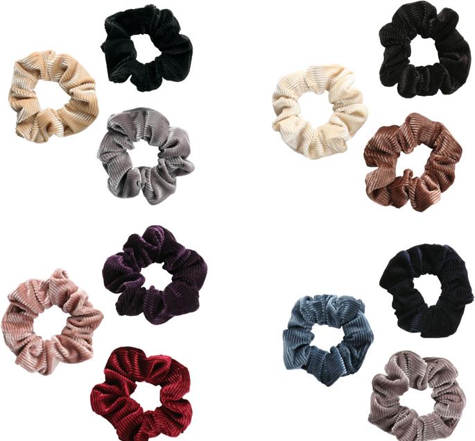 Immagine prodotto Trisa Fashion Manchester Scrunchy Dusky Pink, Purple, Bordeaux 3 pezzi. (Elastico per capelli)