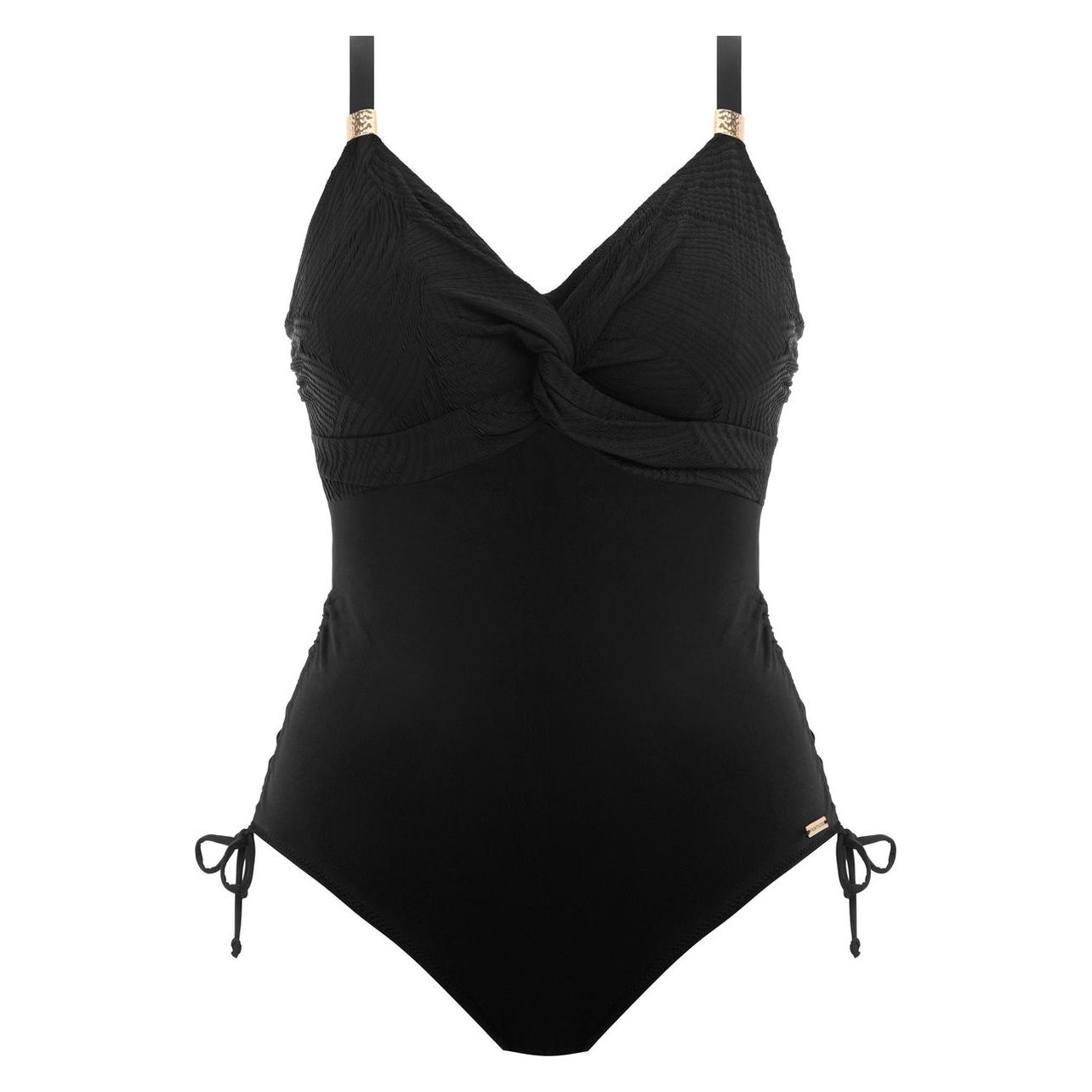 Fantasie, Bh's, Ottawa Uw Twist Front Suit With Adjustable Leg Dames Badpak - Maat 80G, Zwart, (Een Eenheid Per Verpakking, 80 G)