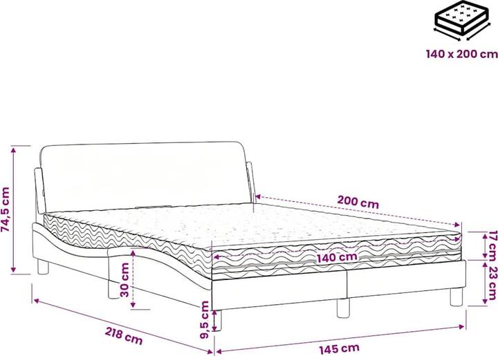 Image du produit vidaXL Bettgestell (140 x 200 cm)