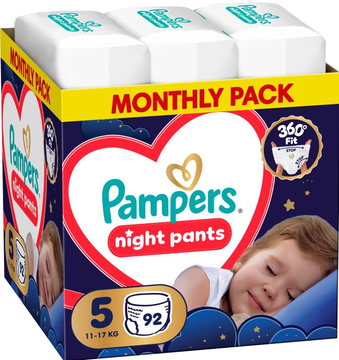 Produktbild Pampers Pants Night Size 5 92 Pieces Comfortable And Absorbent Nighttime Diapers For Your Baby (Gr. 5, 92 Stk.)