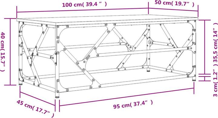 Image du produit vidaXL Couchtisch (100 x 50 x 40 cm)
