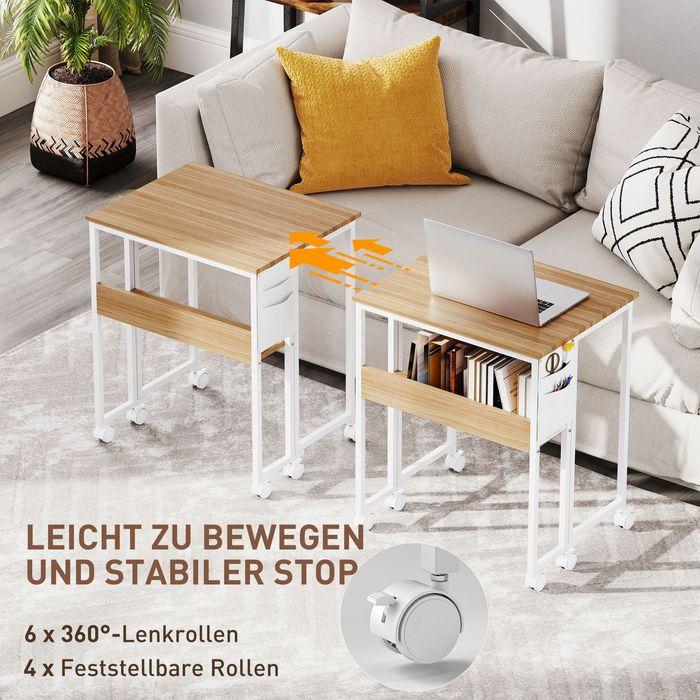 Actual product image Swisshandel24 Faltbarer Schreibtisch, zum Beistelltisch umwandelbar, offenes Regal, Natur (63 x 50 x 75 cm)