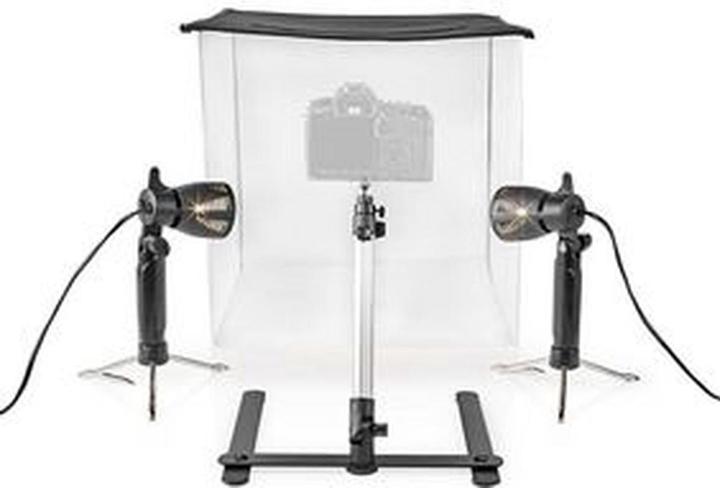 Produktbild Nedis Foto Studio Kit | 400 lm | Faltbar | Hintergründe inkl. | Tragetasche enthalten | Schwarz (Faltreflektor, 43 cm)