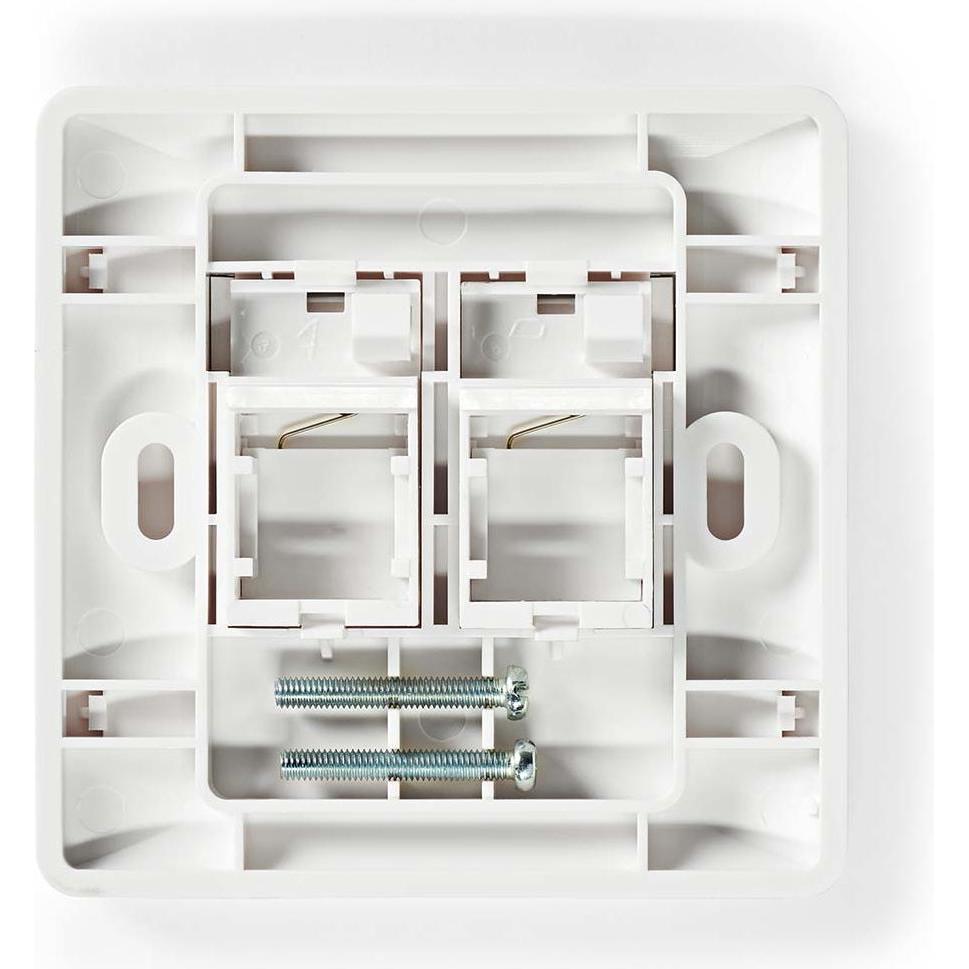 Thumbnail - Nedis CCGP89760WT Network Keystone-Frontplatte Frontplatte RJ45 2-Port port(s) ABS Weiss Umschlag (0.09 m), Netzwerkkabe...