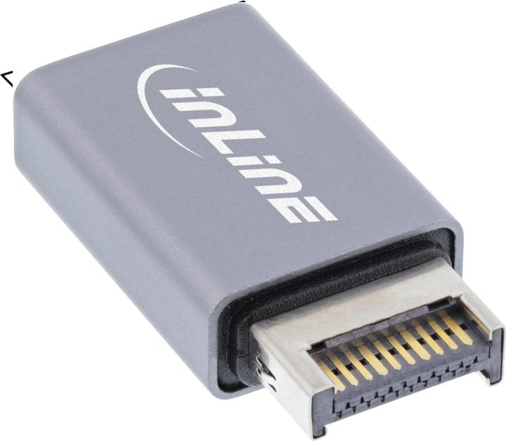Produktbild InLine USB 3.2 Adapter, intern USB-E Frontpanel Stecker zu USB-A Buchse (USB, 28 cm)