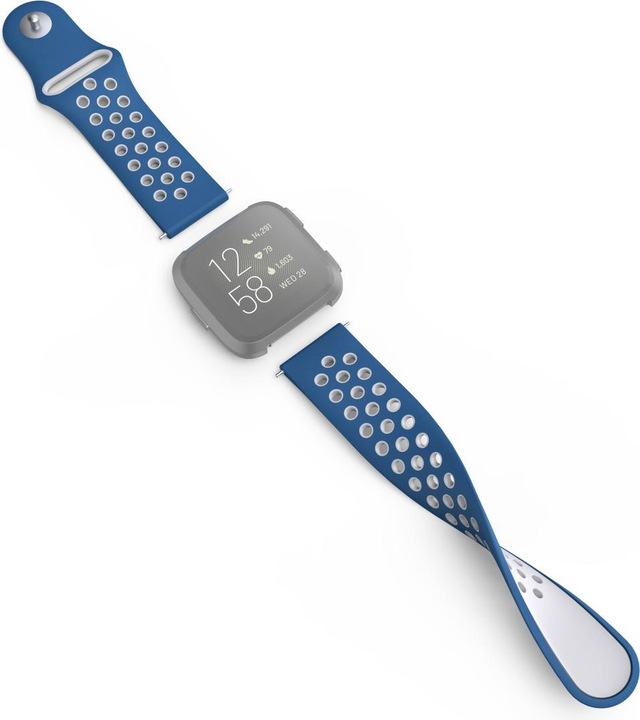 Produktbild Hama 00086227 Smartwatch-Zubehör Band Blau (Silikon, Rostfreier Stahl, Versa 2, Versa Lite, Versa)