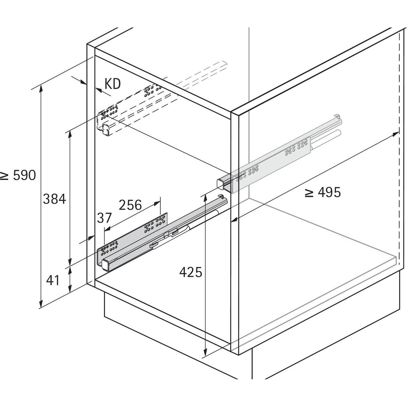 Thumbnail - Hettich, Schubladenauszüge, Cargo IQ plus 200, 2-etagig silber